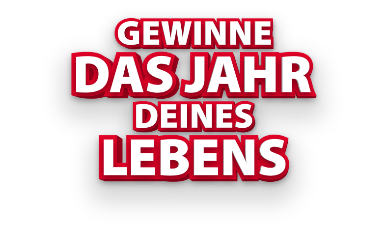 Text: Gewinne das Jahr eines Lebens